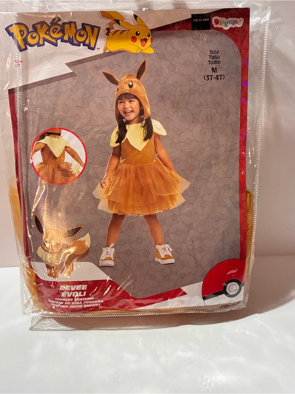 NWT Pokémon Eevee Evolution Toddler Costume Size Medium 3T-4T Disguise #128299